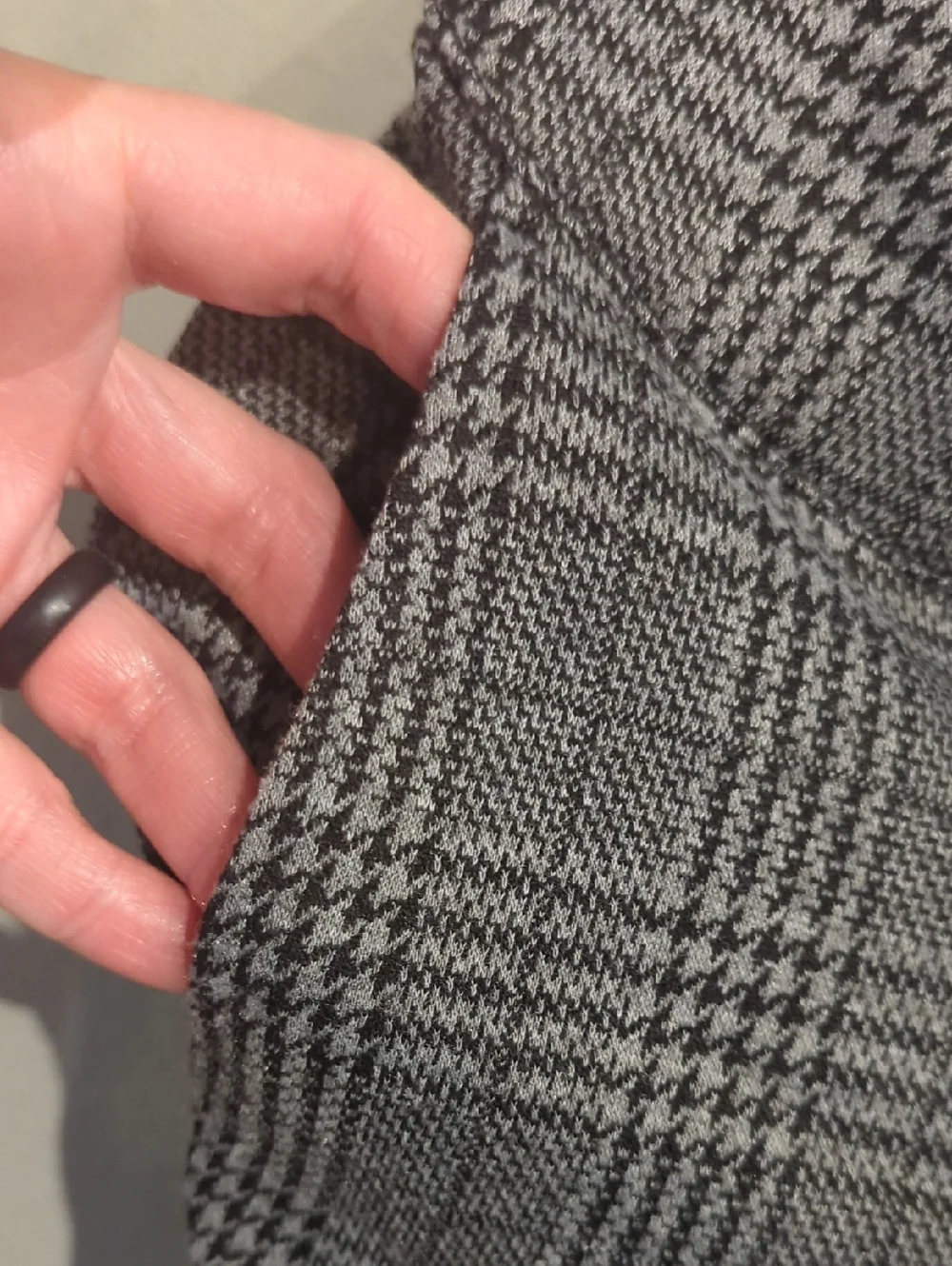 Halara Flex High Waist Skinny Houndstooth Plaid Work Pants Career Gray Sz M